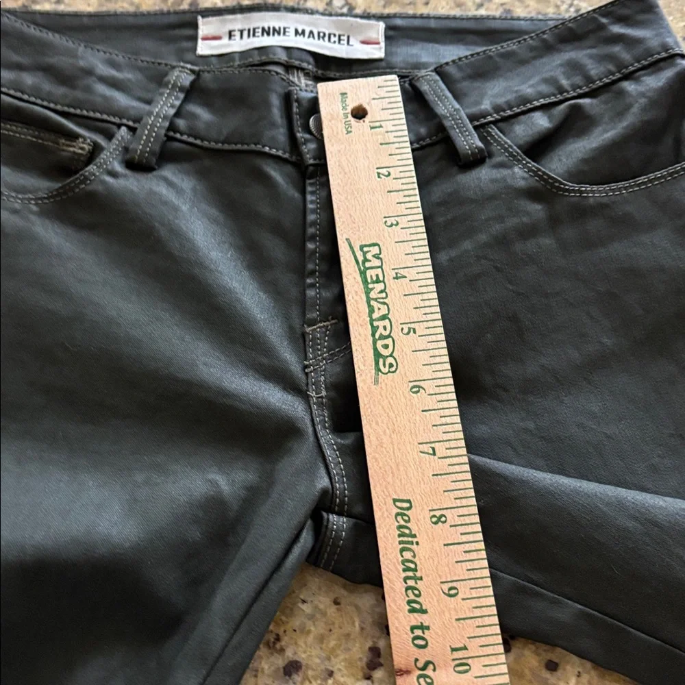 Etienne Marcel Jeans Zip Ankle Dark‎ Green Coated EM7017 Like New